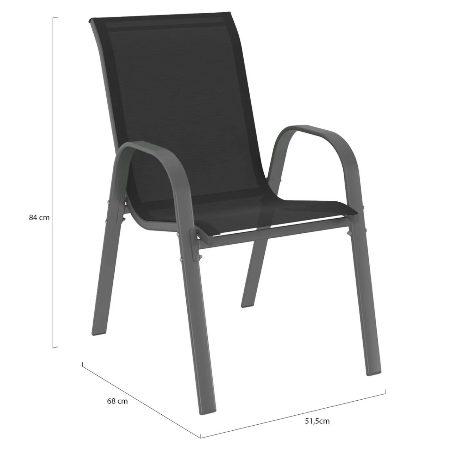 4 chaises de jardin en métal et textilène gris, noir et bleu*IDMarket