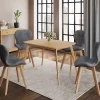 4 chaises en tissu et PU grises*IDMarket Outlet