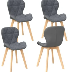 4 chaises en tissu et PU grises*IDMarket Outlet