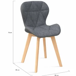 4 chaises en tissu et PU grises*IDMarket Outlet