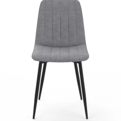 6 chaises en tissu gris clair*IDMarket New