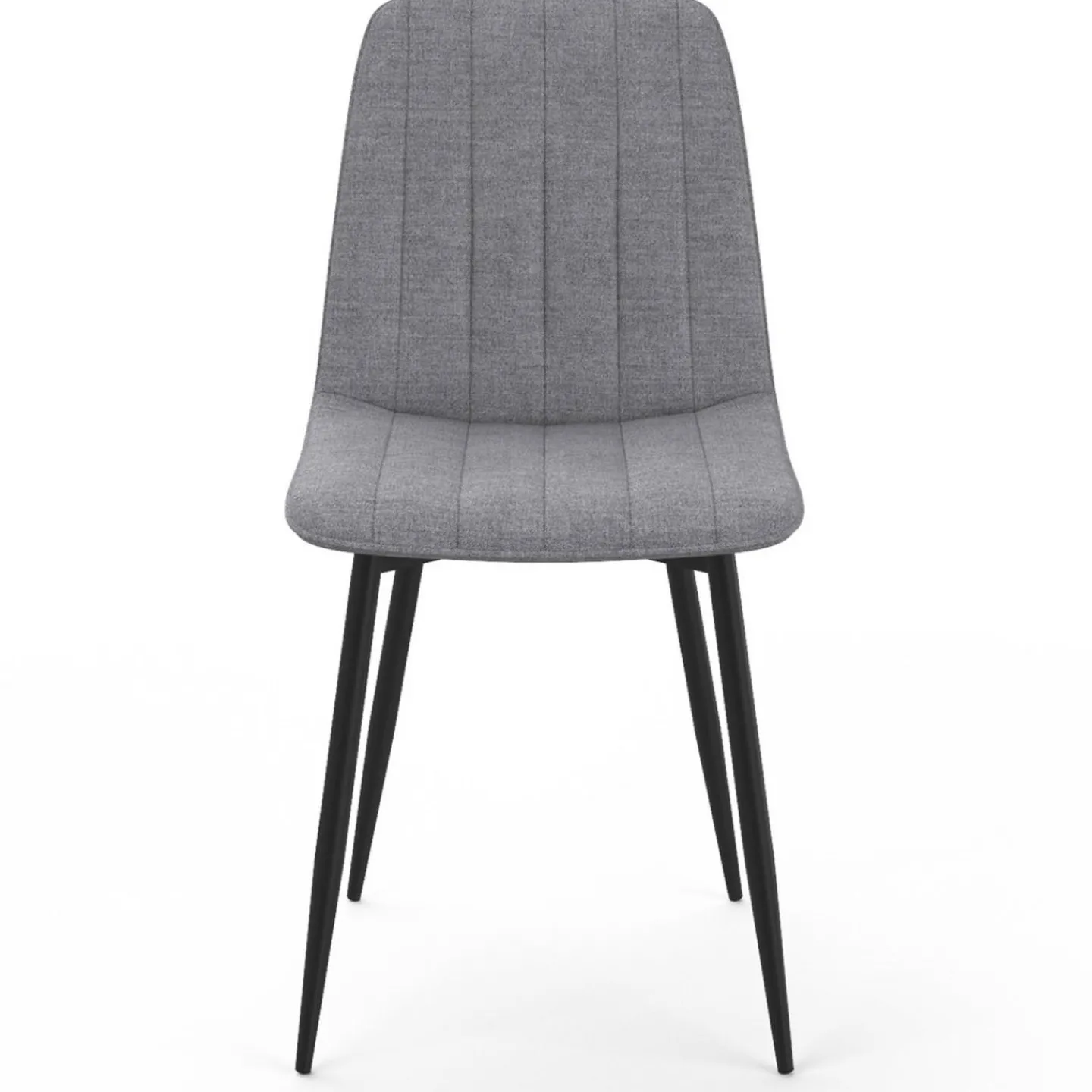 6 chaises en tissu gris clair*IDMarket New