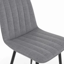 6 chaises en tissu gris clair*IDMarket New
