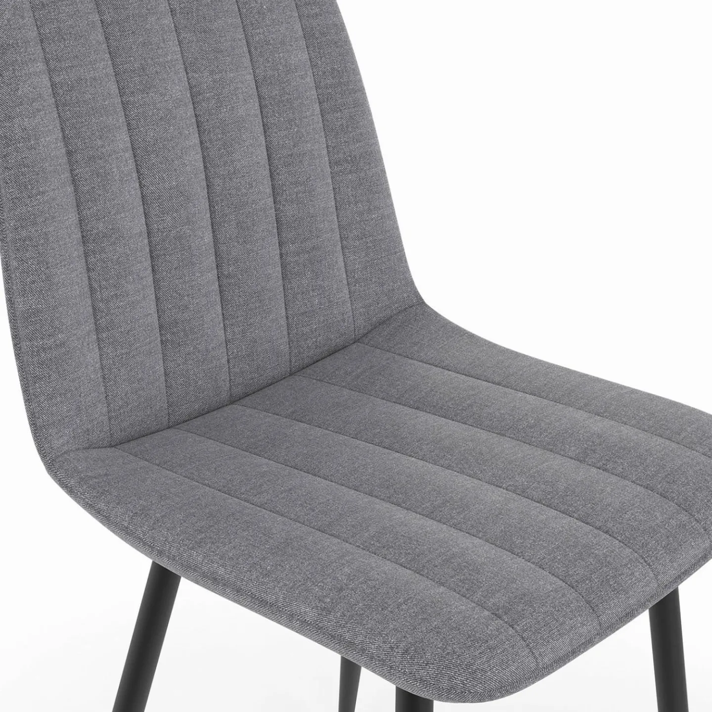 6 chaises en tissu gris clair*IDMarket New