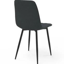 6 chaises en tissu gris foncé*IDMarket Outlet