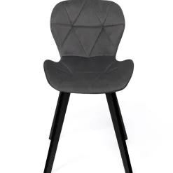 6 Chaises en velours gris foncé*IDMarket