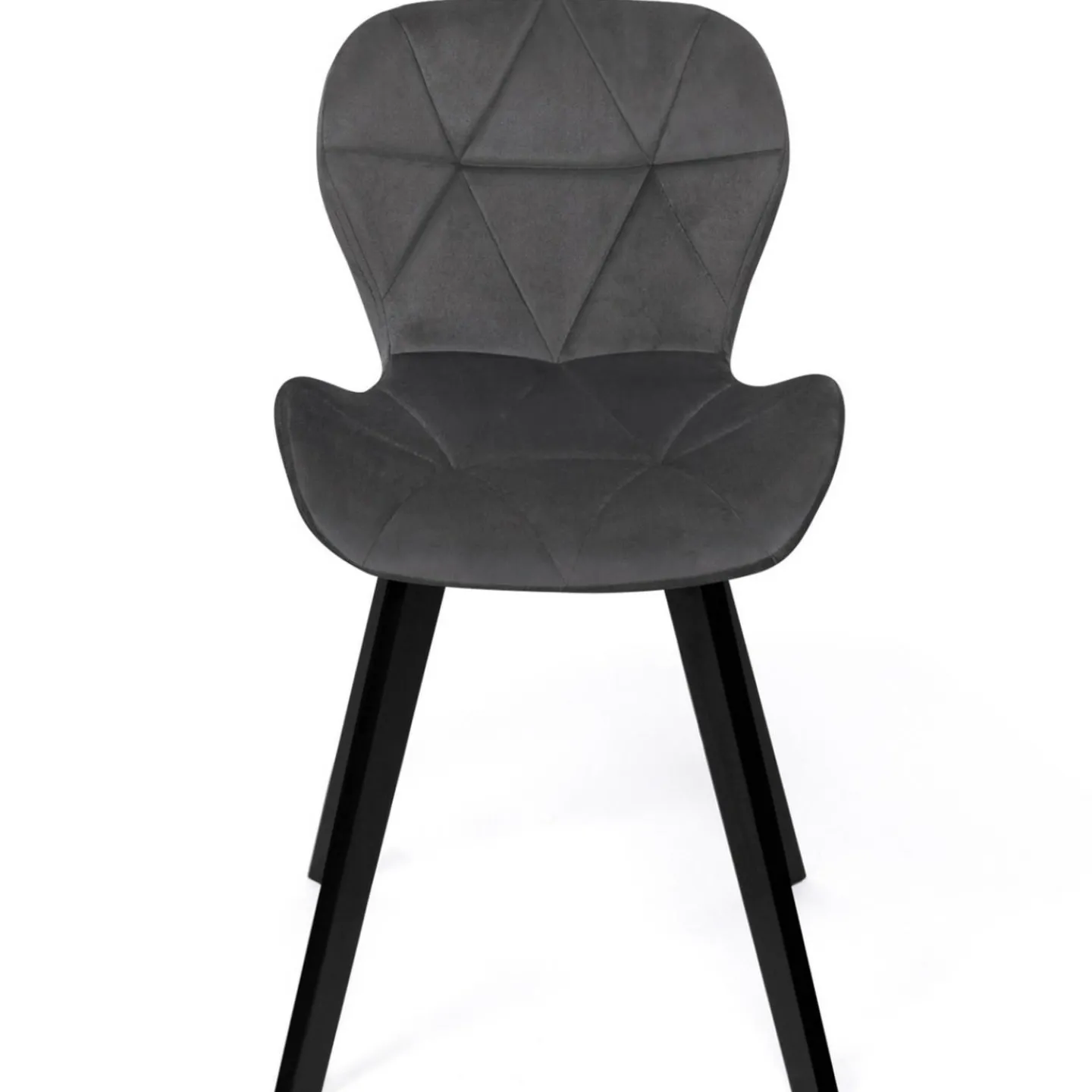 6 Chaises en velours gris foncé*IDMarket