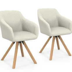2 chaises pivotantes et fauteuils en velours beige*IDMarket Sale