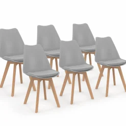 6 chaises scandinaves gris clair*IDMarket Clearance