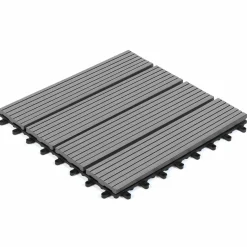 10 dalles de terrasse clipsables 30x30 cm en bois composite gris*IDMarket New