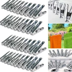 40 pinces à linge en inox*IDMarket Discount