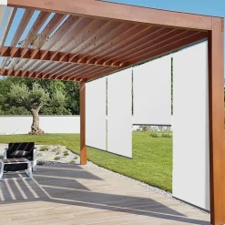 2 stores enrouleurs blancs 225 cm pour pergola*IDMarket Best