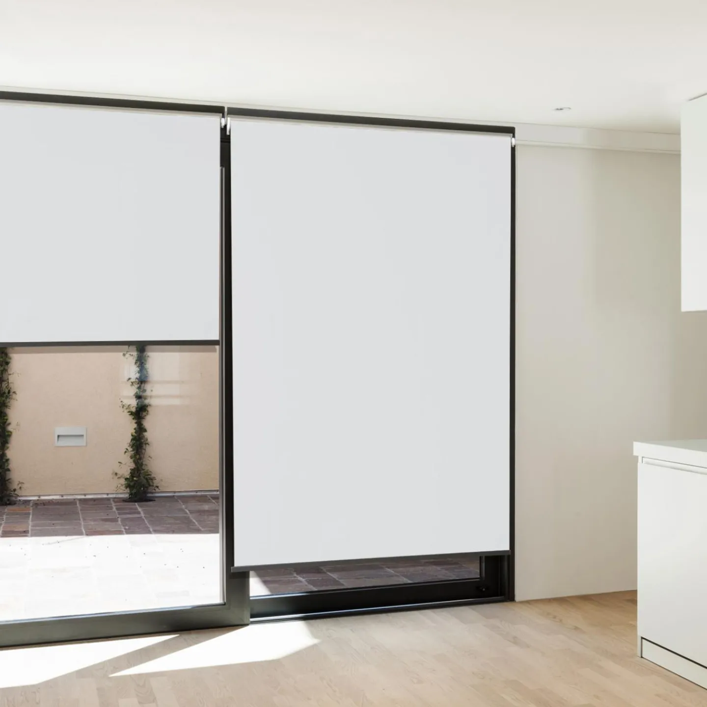 2 stores enrouleurs blancs 225 cm pour pergola*IDMarket Best