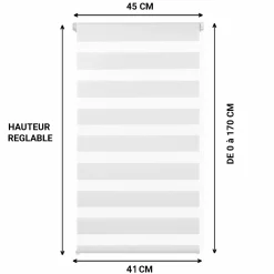 2 Stores jour nuit blanc 45x170 cm*IDMarket Hot