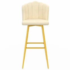 2 tabourets coquillages en velours crème*IDMarket Clearance