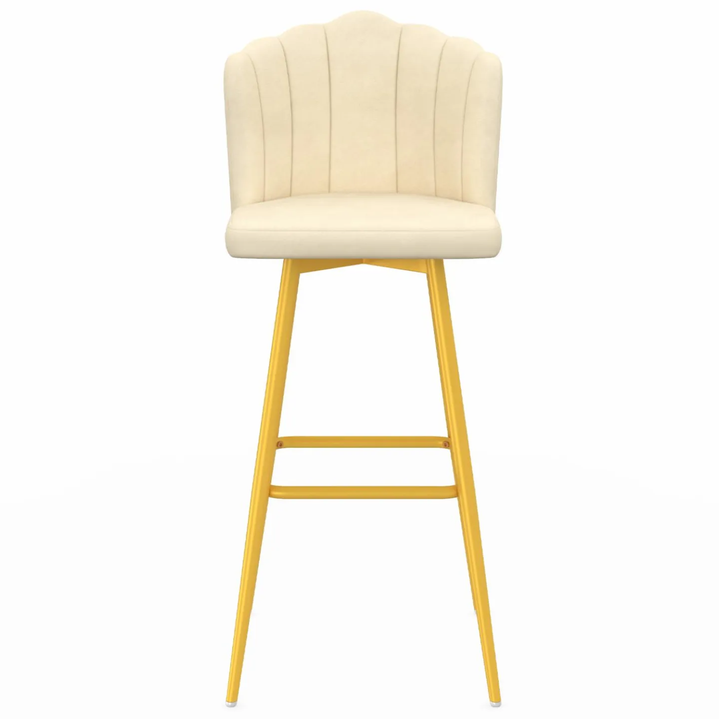 2 tabourets coquillages en velours crème*IDMarket Clearance