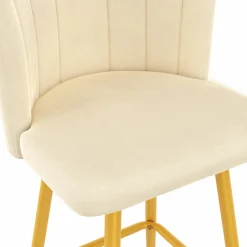 2 tabourets coquillages en velours crème*IDMarket Clearance