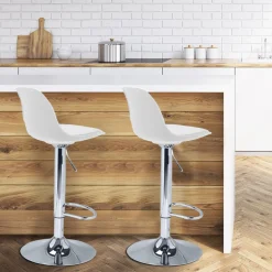 2 tabourets de bar design blanc KARL*IDMarket