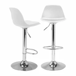 2 tabourets de bar design blanc KARL*IDMarket