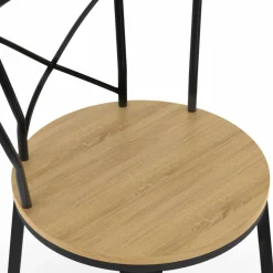 4 tabourets de bar industriel avec dossier arrondi*IDMarket New