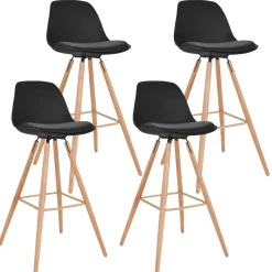 4 Tabourets de bar scandinaves noirs SARA*IDMarket Clearance