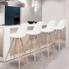 4 Tabourets de bar scandinave blanc SARA*IDMarket Best