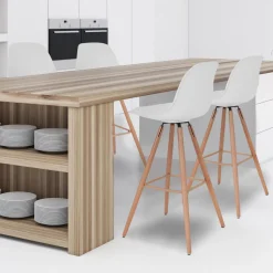 4 Tabourets de bar scandinave blanc SARA*IDMarket Best