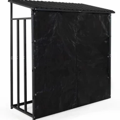 Abri bûches extérieur avec housse de protection*IDMarket Outlet