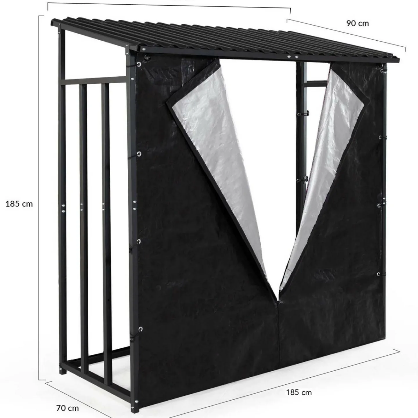 Abri bûches extérieur avec housse de protection*IDMarket Outlet