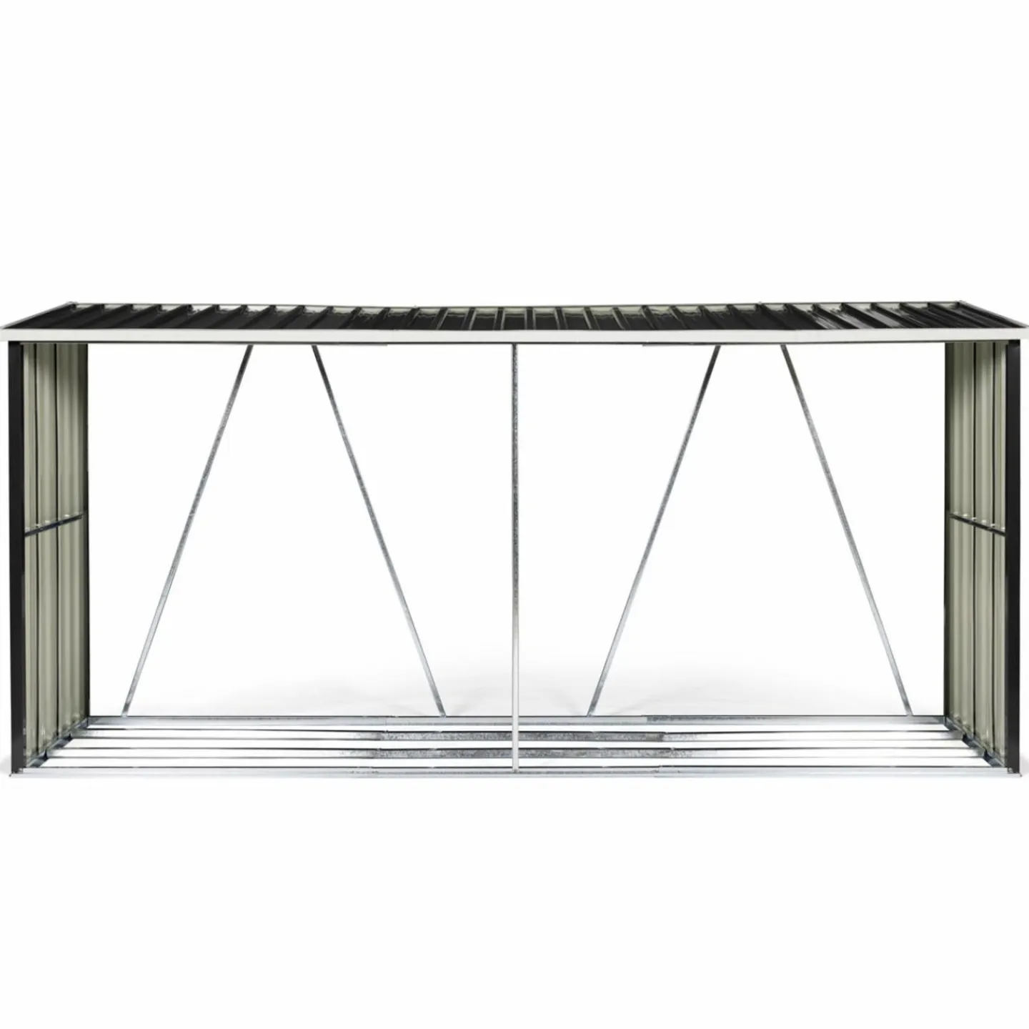 Abri bois de chauffage 4 m³ en acier galvanisé*IDMarket New