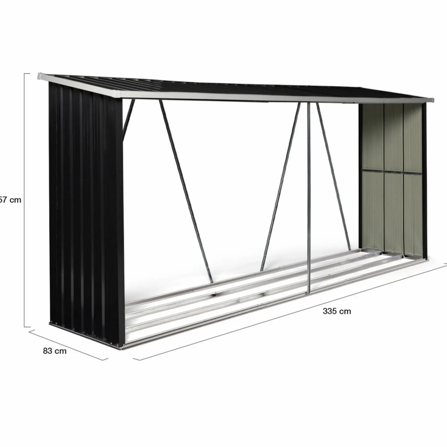 Abri bois de chauffage 4 m³ en acier galvanisé*IDMarket New