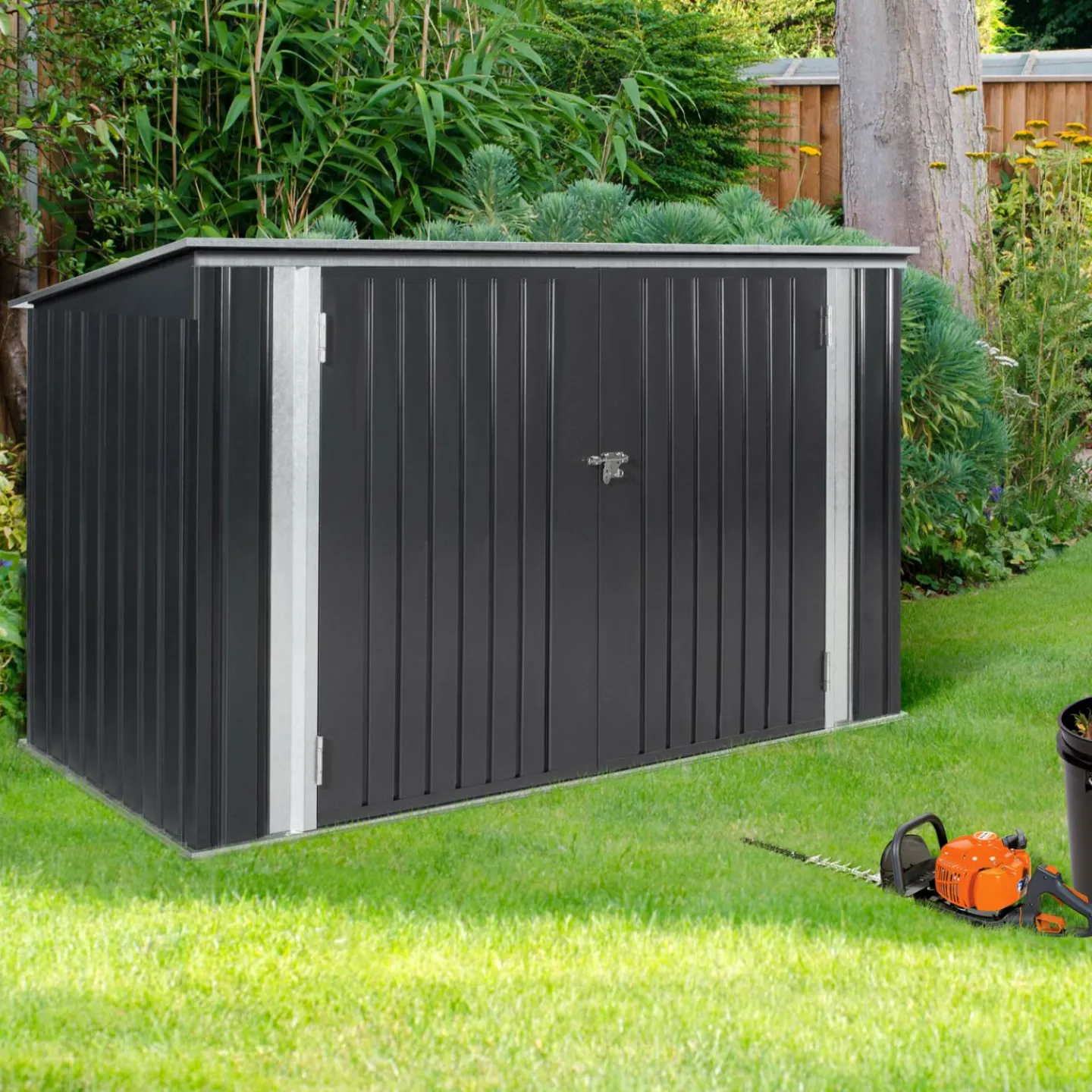 Abri de jardin acier galvanisé gris 2,2 m²*IDMarket