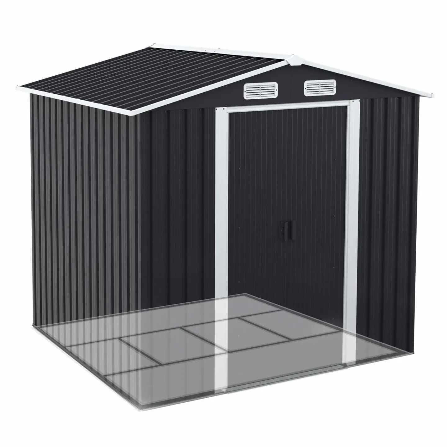 Abri de jardin gris en acier galvanisé*IDMarket Best