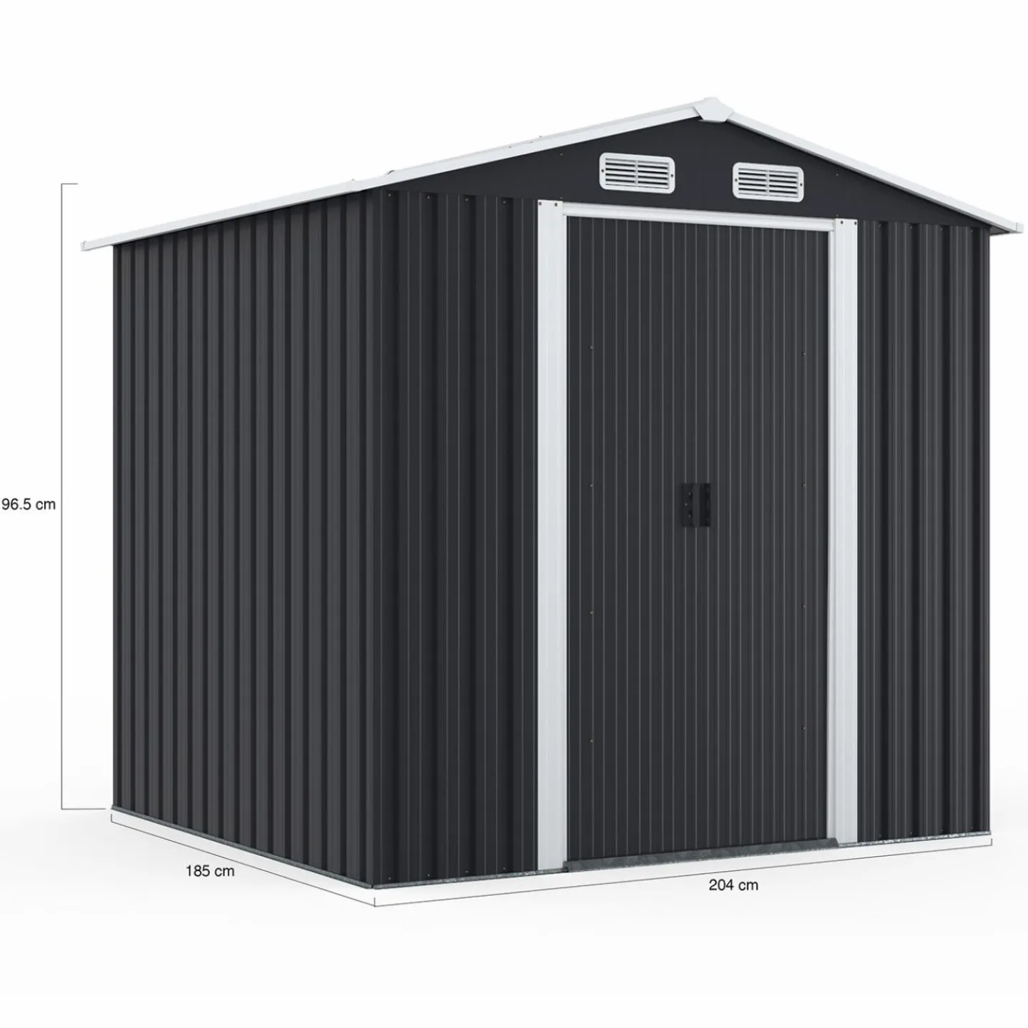 Abri de jardin gris en acier galvanisé*IDMarket Best