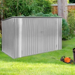 Abri de jardin multi-rangements en métal gris clair*IDMarket Best