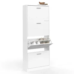 Armoire à chaussures 4 portes blanche*IDMarket Hot
