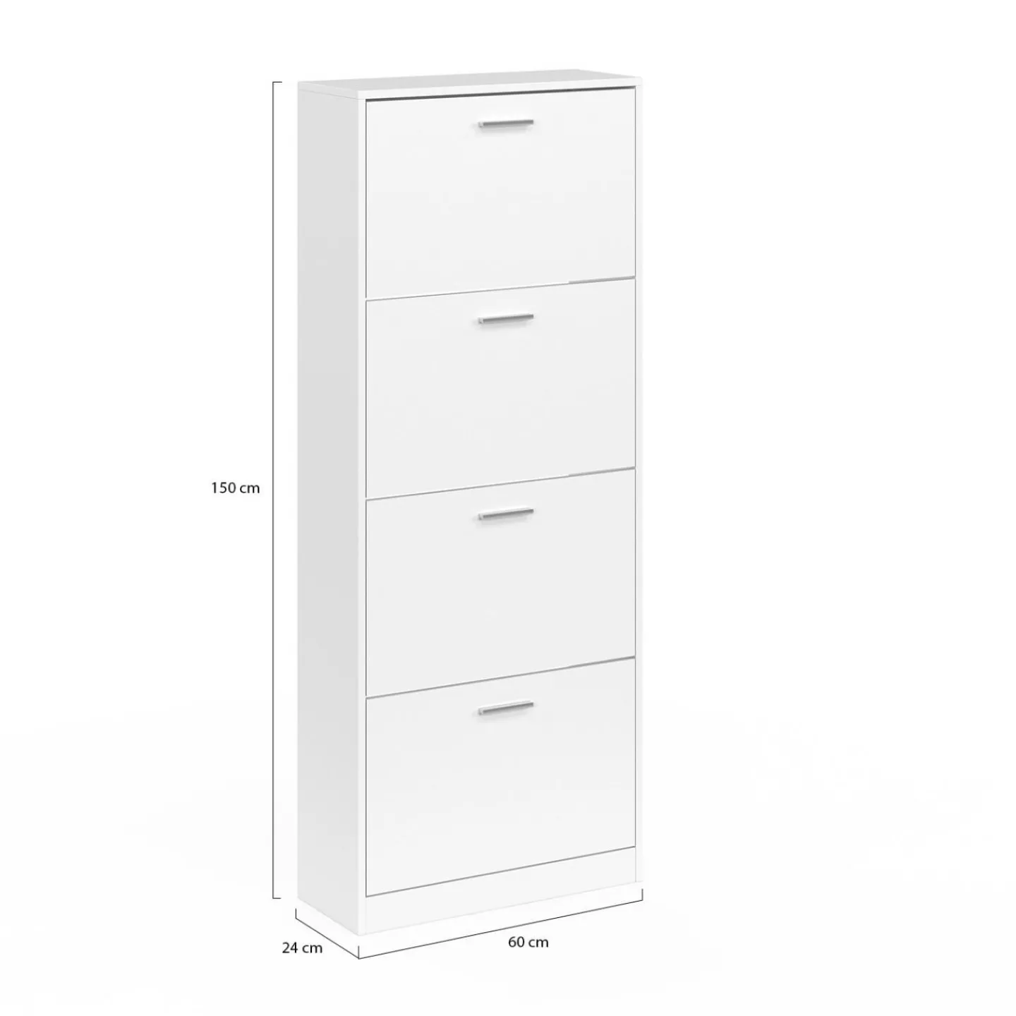 Armoire à chaussures 4 portes blanche*IDMarket Hot