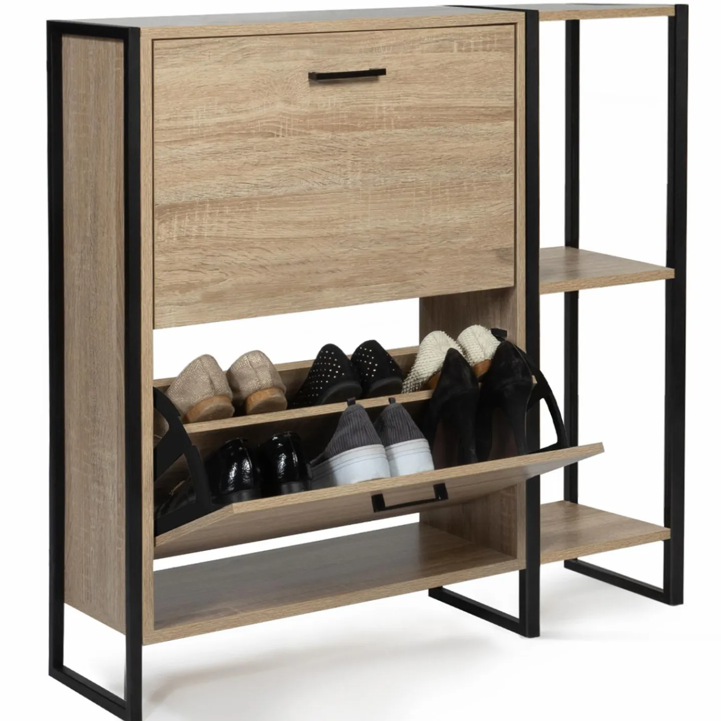 Armoire à chaussures 2 portes style industriel*IDMarket Best