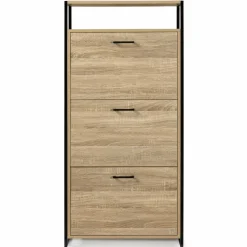 Armoire à chaussures avec étagère bois et métal*IDMarket