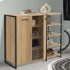 Armoire à chaussures design industriel 12 paires 2 portes et 4 étagères*IDMarket Online