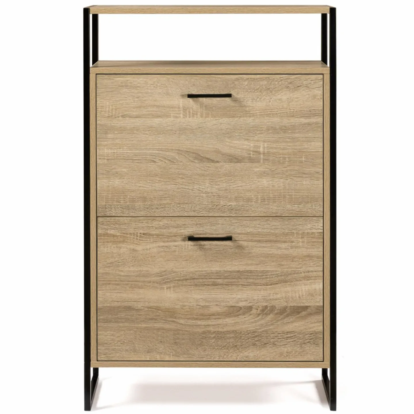 Armoire à chaussures industrielle avec étagère bois et métal*IDMarket Online