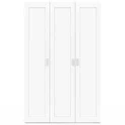Armoire 3 portes blanche penderie et rangement 120 cm*IDMarket Online