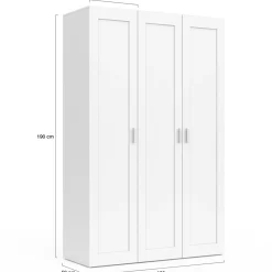 Armoire 3 portes blanche penderie et rangement 120 cm*IDMarket Online