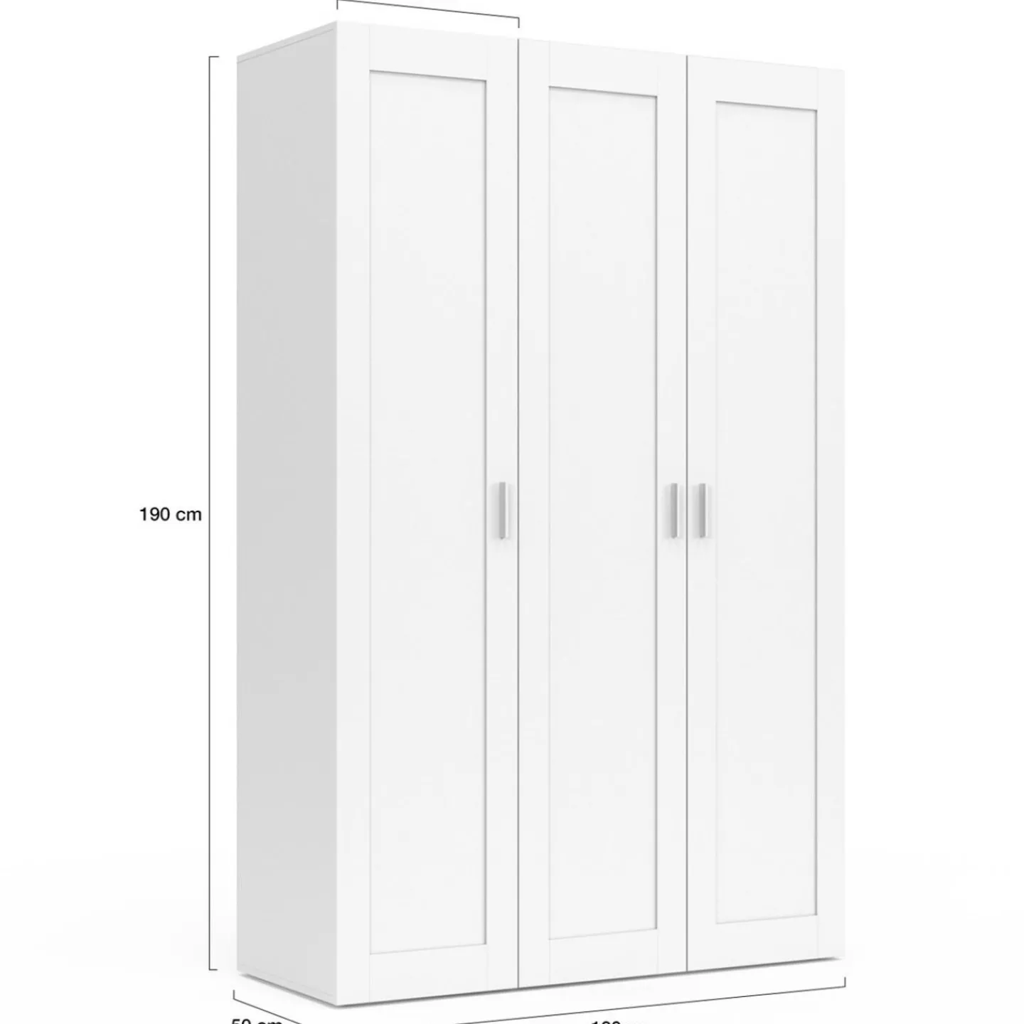 Armoire 3 portes blanche penderie et rangement 120 cm*IDMarket Online