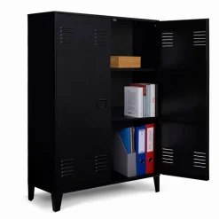 Armoire basse métallique noire*IDMarket Best