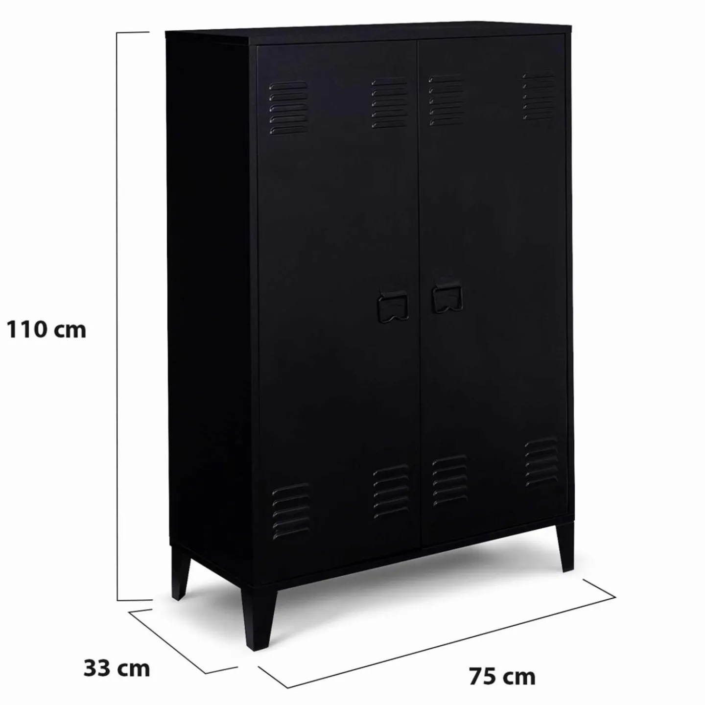 Armoire basse métallique noire*IDMarket Best