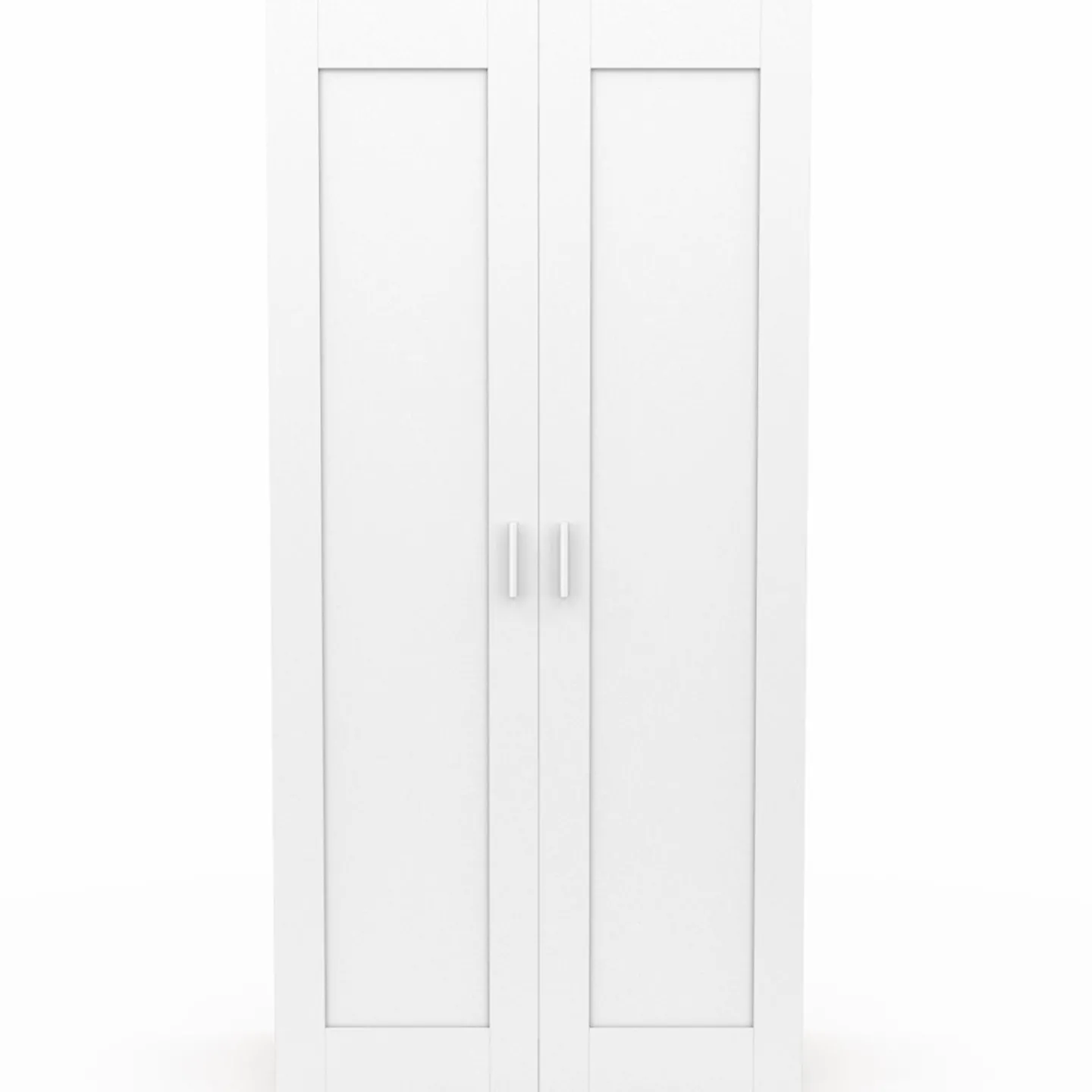 Armoire blanc et bois 2 portes et étagères*IDMarket