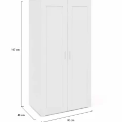 Armoire blanche 2 portes 80 cm*IDMarket Hot