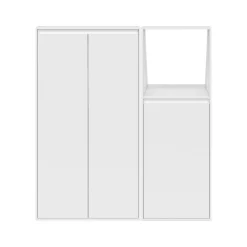 Armoire blanche sous pente 3 portes 1 niche*IDMarket New