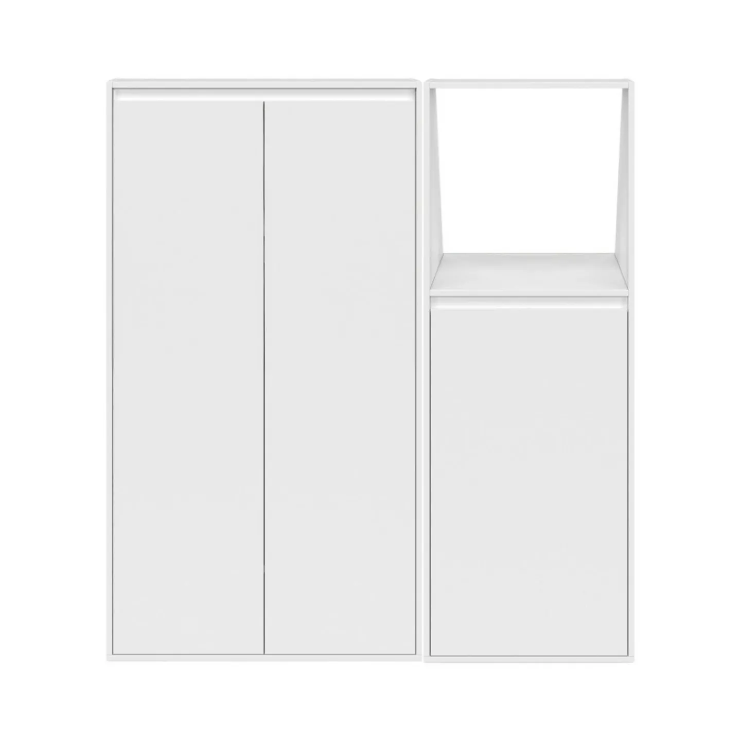 Armoire blanche sous pente 3 portes 1 niche*IDMarket New